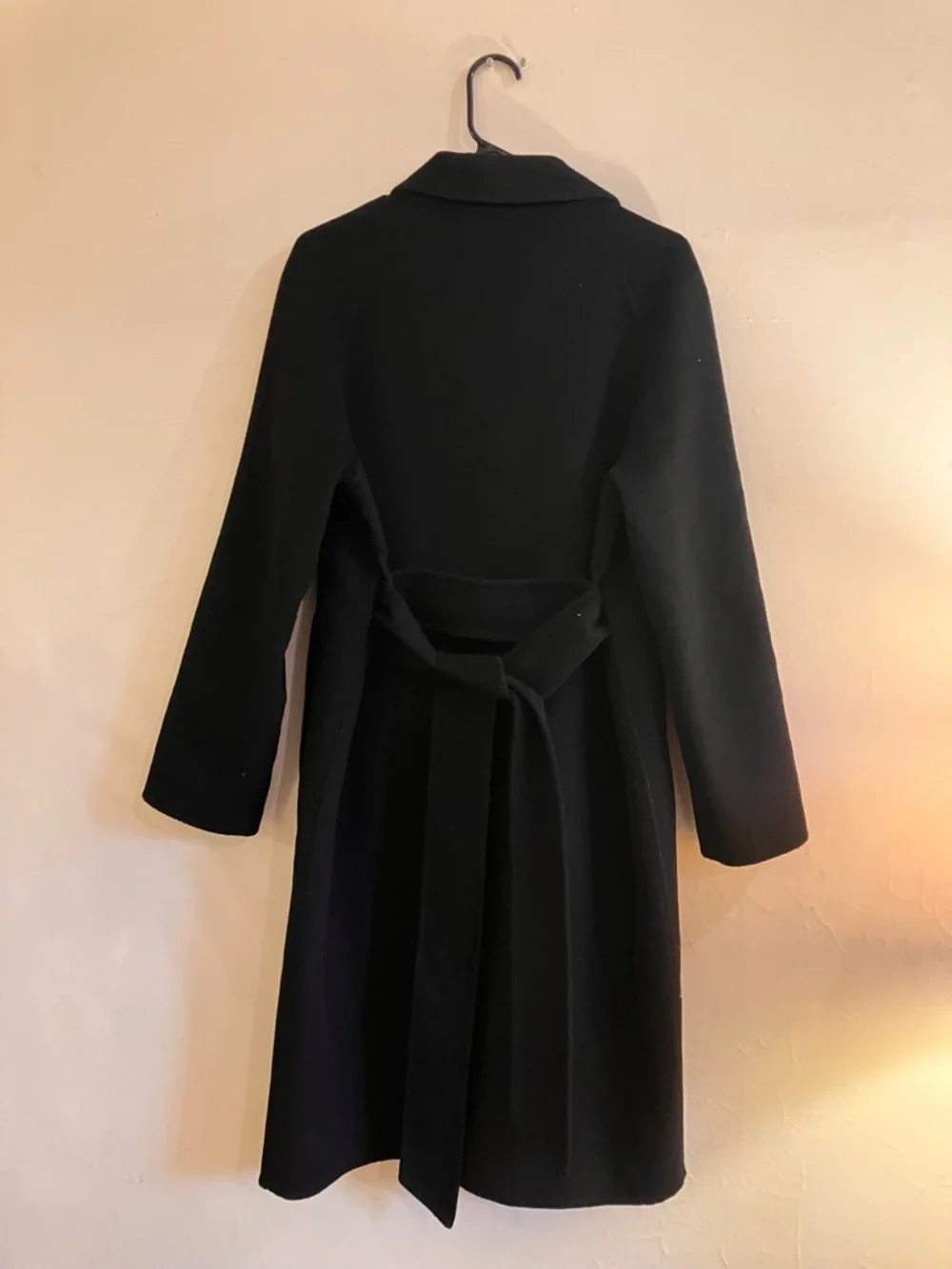 MANGO Britain black women’s dress coat w/ belt & pockets size M - Picture 3 of 4